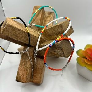 Lot of 4 Beaded‎ Ankle Bracelets NEW